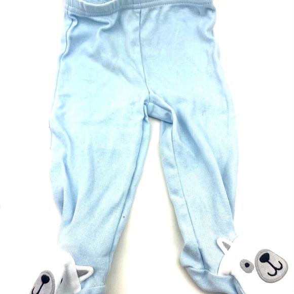 Baby Outfit Set Size 3m Boys Infant Dog 3pc Matching Footed Feet Snap Buttons - Picture 3 of 6